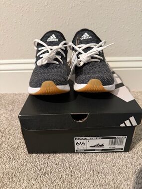 adidas Women’s Cloudfoam Knit Sneakers in Black and White